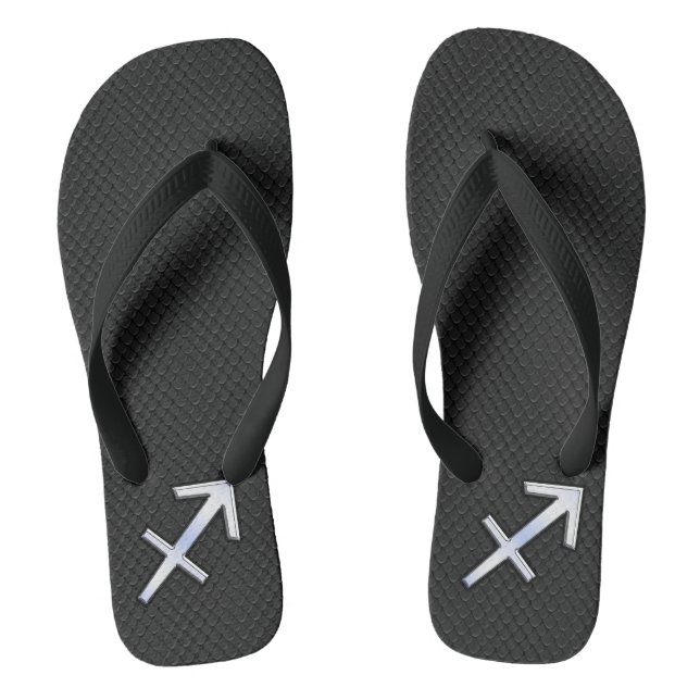 Modern Sagittarius Zodiac Sign on Snake Skin Jandals (Footbed)