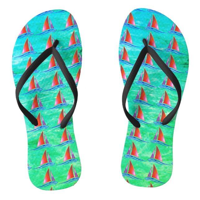 Modern Sailboat  Jandals (Footbed)