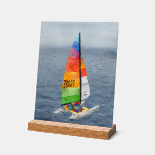 Modern Sailboat Nautical Photo Art Acrylic Sign