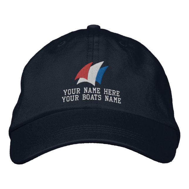 Modern sailing sailors yacht captain embroidered hat (Front)