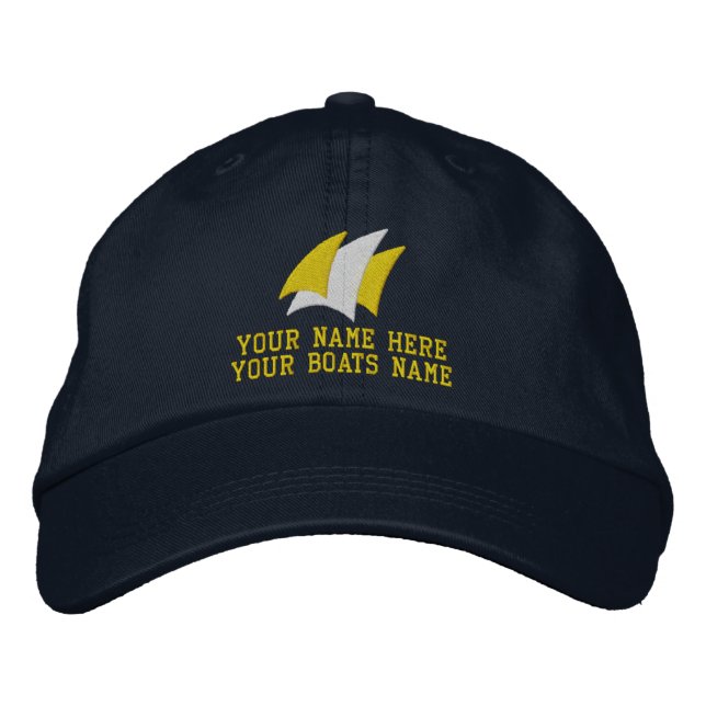 Modern sailing sailors yacht captain embroidered hat (Front)
