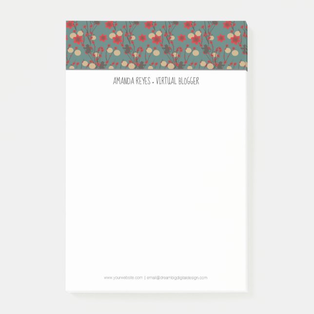 Modern Sakura Cherry Tree and Monkey Asian Post-it Notes (Front)