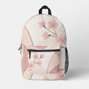 Modern Sakura Minimalist Geometric Printed Backpack