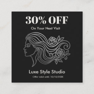 Modern Salon Appointment Discount Coupon Card