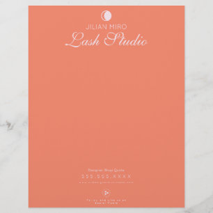 Modern Salon Beauty Eyelash Studio  Custom Letterhead