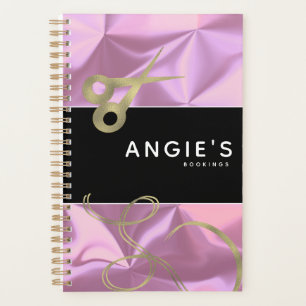 Modern Salon Beauty Scissor Gold Booking Pink Planner