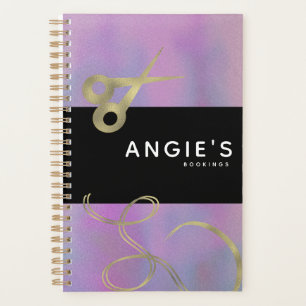 Modern Salon Beauty Scissor Gold Booking Purple Planner