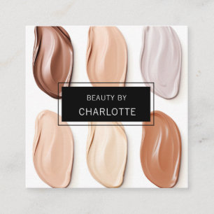 Modern, salon, makeup, beauty photo square business card