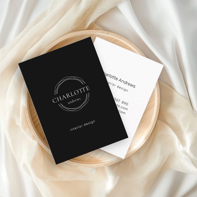 Modern, salon, minimal, logo circle business card (Creator Uploaded)