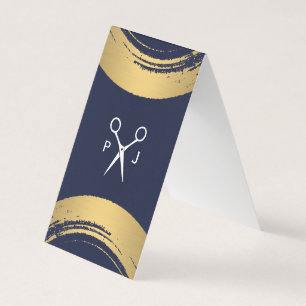 Modern Salon Monogram / Gold Brushed / Stylist Business Card