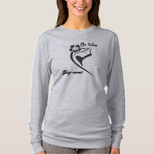 Modern Salon welcome Dark blue custom shop name T-Shirt