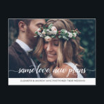 Modern Same Love New Plans Change of Date Photo Announcement Postcard<br><div class="desc">Modern Same Love New Plans Change of Date Photo Announcement Postcard</div>
