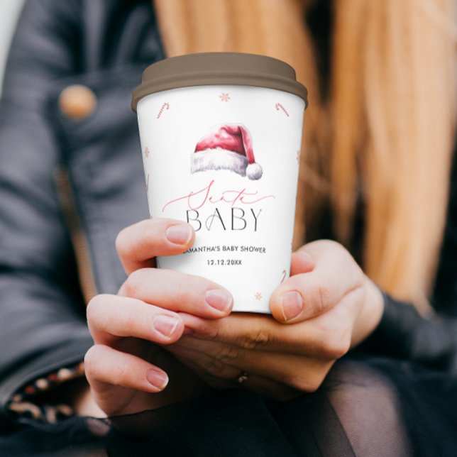 Modern Santa Baby Christmas Baby Shower Paper Cups (Creator Uploaded)