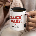 Modern SANTA BABY Christmas Gift<br><div class="desc">Modern fun personalised 'SANTA BABY' Christmas Gift Mug!</div>