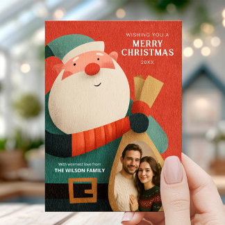 Modern Santa Christmas Card