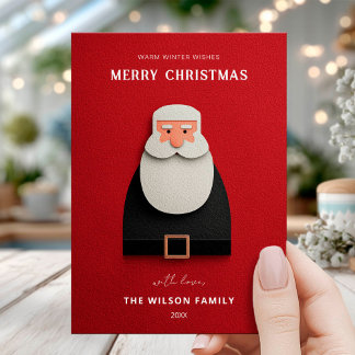 Modern Santa Christmas Greeting Invitation