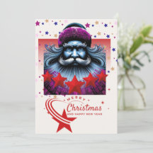 Modern Santa Christmas Greetings Card