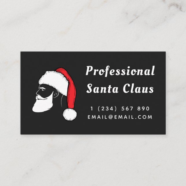 Modern Santa Christmas Theme Unique Creative Fun  Business Card (Front)