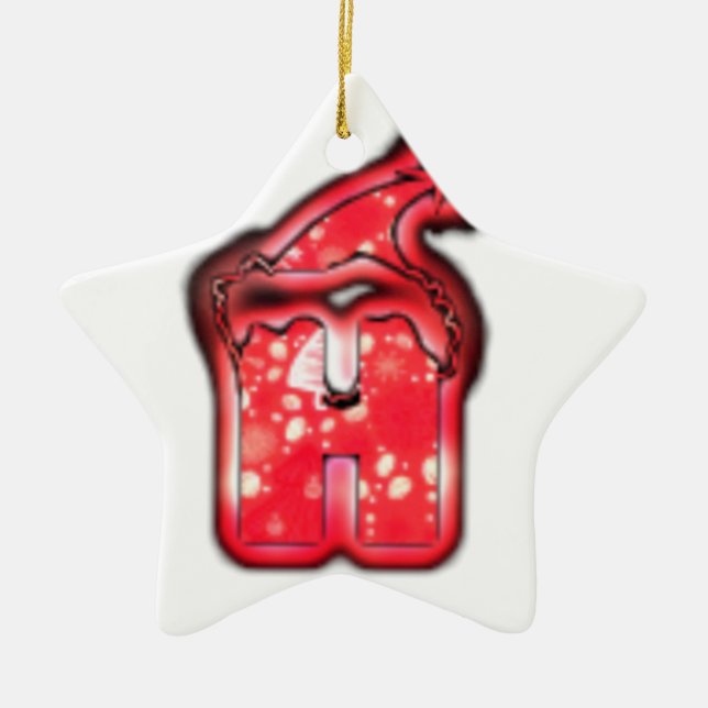 Modern Santa Hat Collection. Ceramic Tree Decoration (Front)