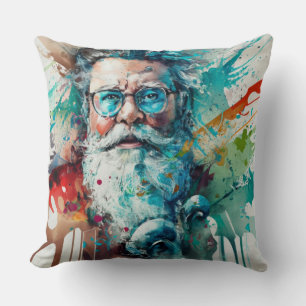 Modern Santa Throw Pillow