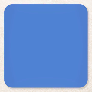 Modern Sapphire Blue Customisable Square Paper Coaster