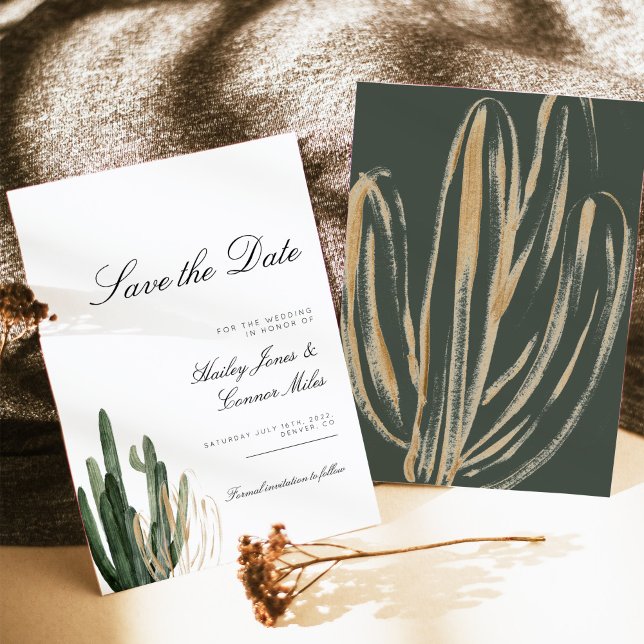 Modern Saquaro Cactus Save the Date Invitation (Creator Uploaded)
