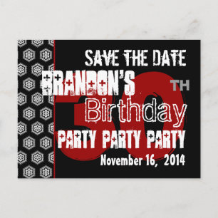 Modern Save the Date 30th Birthday Party R205 Announcement Postcard