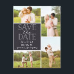 Modern Save The Date 4-Photo Classic Collage Announcement Postcard<br><div class="desc"></div>