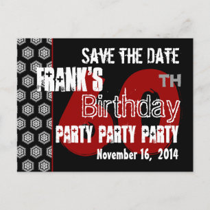 Modern Save the Date  60th Birthday Party R200 Announcement Postcard