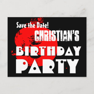 Modern Save the Date 9th Birthday Party V29 Announcement Postcard