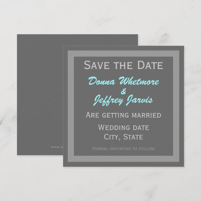 Modern Save the Date Announcement Grey (Front/Back)