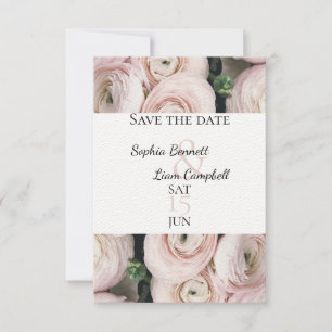 Modern Save The Date Blush pink Flat Card