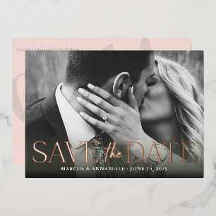 Modern Save The Date Blush / Rose Gold