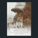 Modern Save the Date Calligraphy Script w/Photo Magnetic Invitation<br><div class="desc">Modern and elegant custom Save the Date script. Features template for your photo,  optional opaque filter and editable text field.</div>