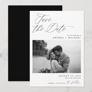 Modern Save the Date Card Elegant Photo