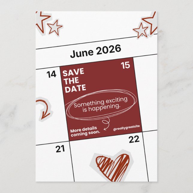 Modern Save The Date Card | Minimalist Wedding  (Front)