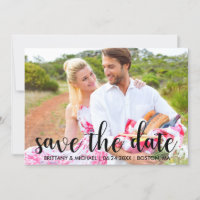 Modern Save The Date Engagement Couple Photo