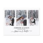 Modern Save the Date Monogram Photo Collage Simple