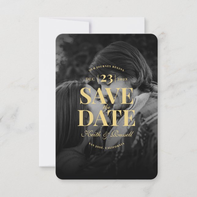 Modern Save the Date Monogram QR Wedding  Invitation (Front)