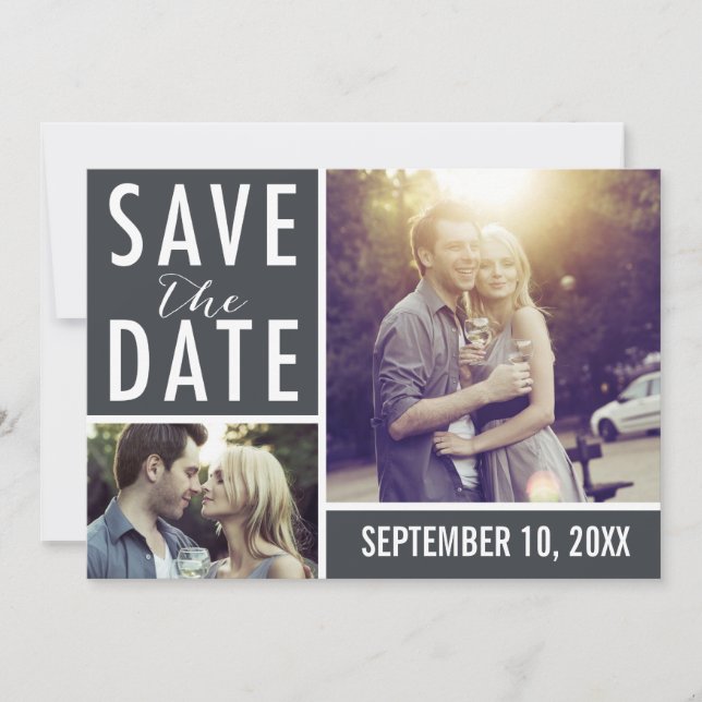 Modern Save The Date Photo Collage (Front)