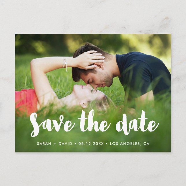 Modern Save the Date photo postcard (Front)