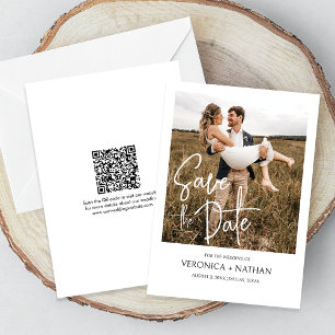 Modern Save The Date Photo QR Code Wedding Invitation