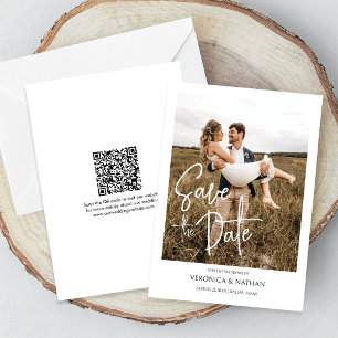 Modern Save The Date Photo QR Code Wedding Invitation