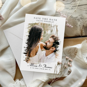Modern Save the Date Photo QR Code Wedding Invitation