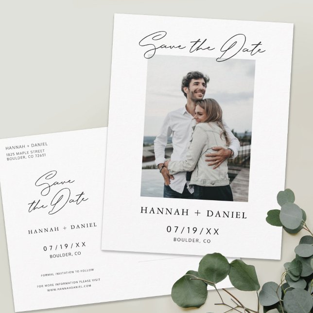Modern Save the Date Photo Wedding Invite Template (Creator Uploaded)