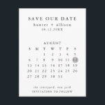 Modern Save the Date Postcard<br><div class="desc">This simple,   wedding save the date template features a clean,  modern design. Customise it with your information and make it uniquely yours!

To move the heart,  click personalise > scroll down > click "customise further".</div>