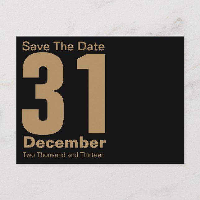 Modern Save The Date Postcard Gold (Front)