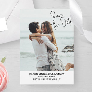 Modern Save The Date QR Code Photo Wedding  Invitation