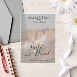 Modern Save the Date Vellum Invitations