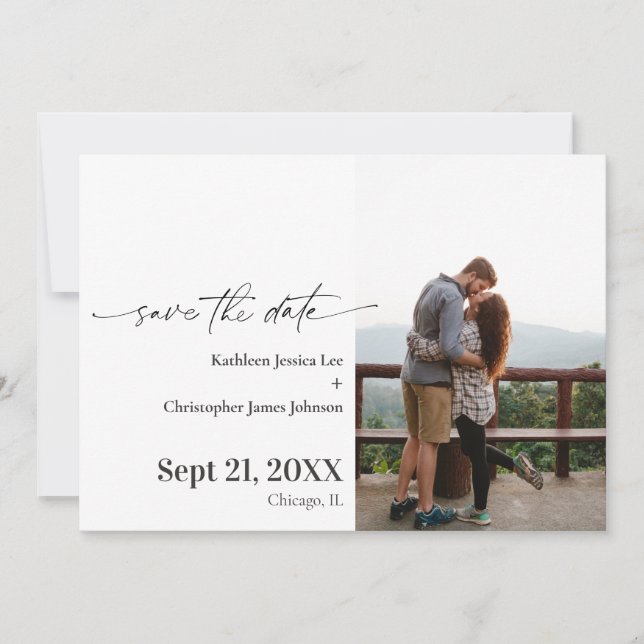 Modern Save the Date wedding announcement (Front)